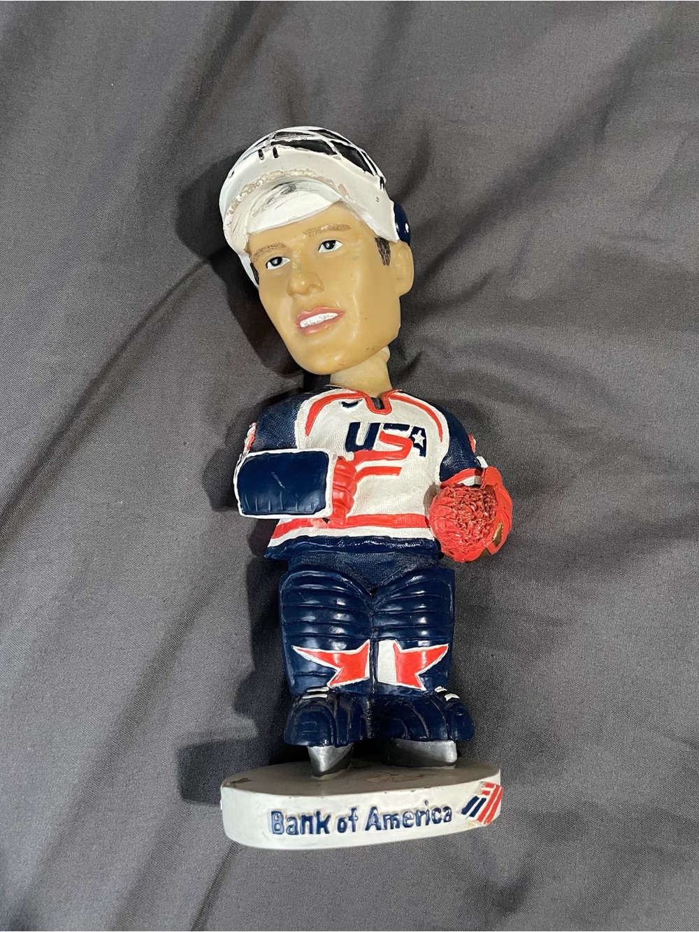Bobble Dobbles NHL Team USA Goalie #2 Hockey Salt Lake Olympics 2002 7" Figure